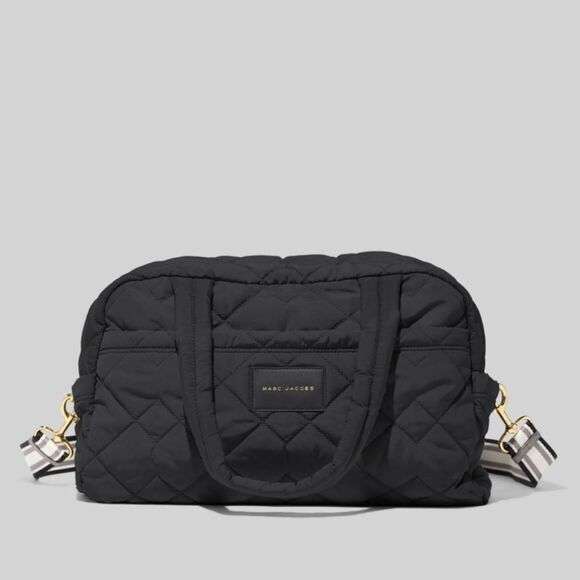 Marc Jacobs quilted puffer Travel Bag with guitar crossbody strap in black - Picture 3 of 16